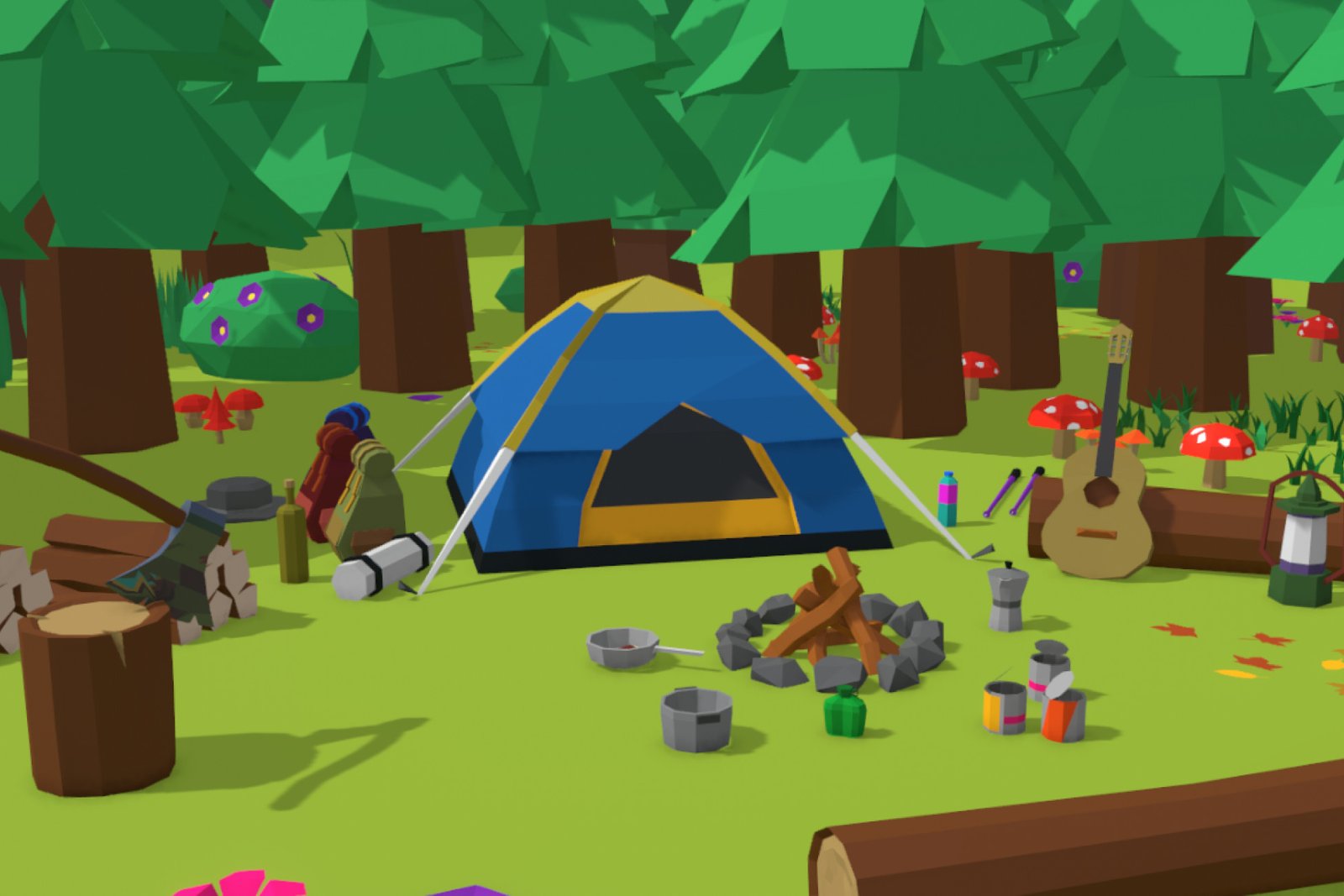 Camping Low Poly - Survival, Nature & Hiking 3D models